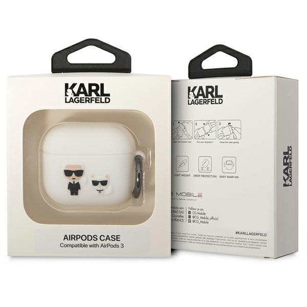 Etui do AirPods 3 Karl Lagerfeld Silicone Karl & Choupette Białe