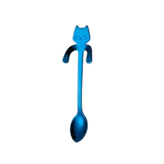304 Stainless Steel Coffee Spoon, Hanging Cat Spoon for Mugs Tall Cups, Long Handle Tea Stirring Spoon, Ideal for Desserts & Ice Cream Lovers