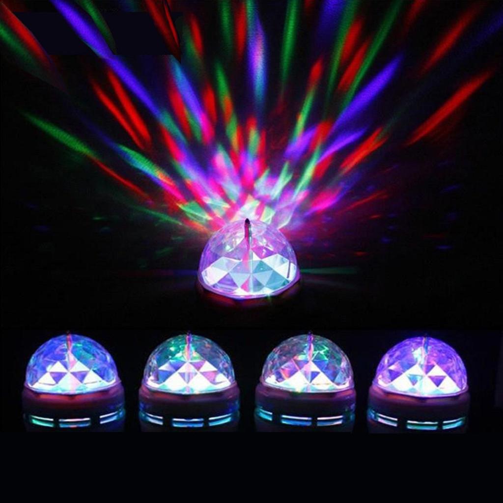 3W RGB Voice Rotating DJ Disco Stage Light Crystal LED Ball Light Bulbs