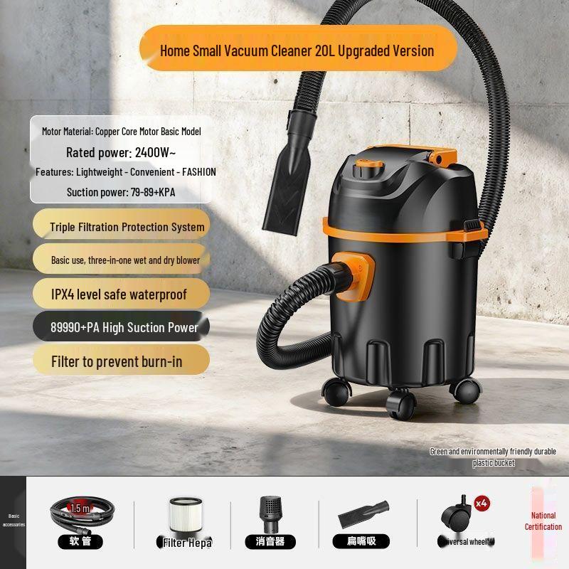 High-Power Industrial Vacuum Cleaner for Home, Car, and Carpet Cleaning