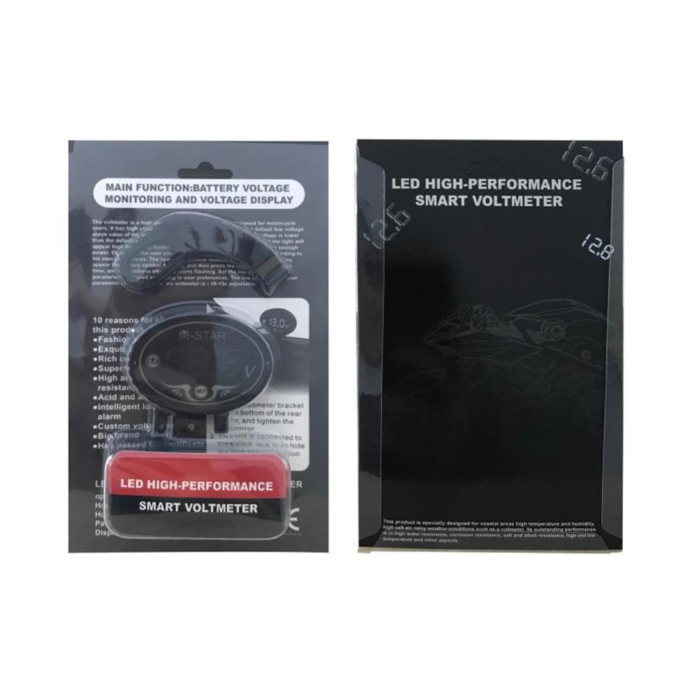 Universal Motorcycle Electronic Voltmeter Waterproof Dust-proof LED Watch Digital Display Panel Meter Motorcycle Accessories