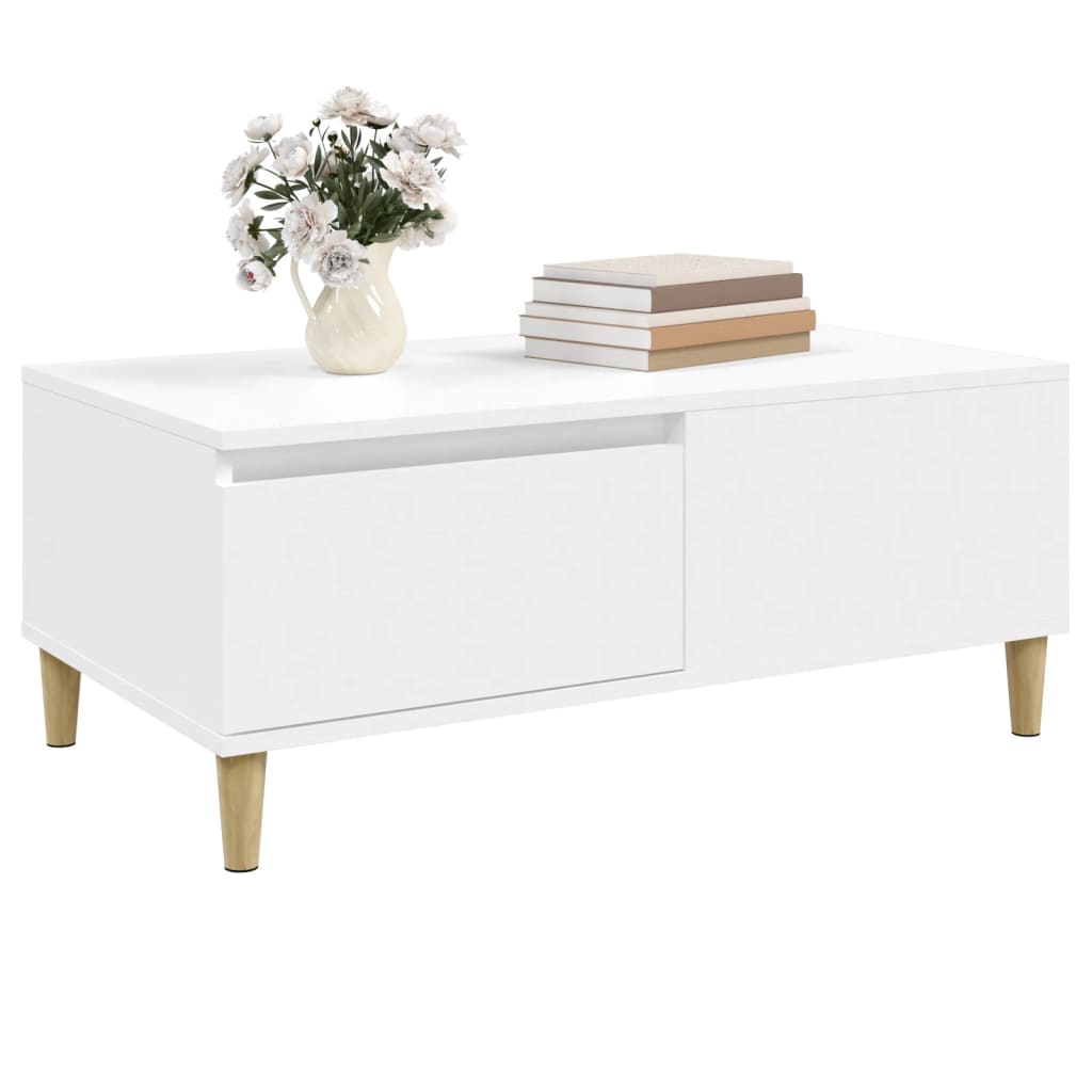 White Coffee Table 90 X 50 X 36.5 Cm Particleboard