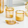 Kitchen Seasoning Jars Storage Set with Gold Rim
