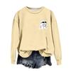 Women's Fashion Casual Long Sleeve Halloween Printed  Neck Sweatshirt
