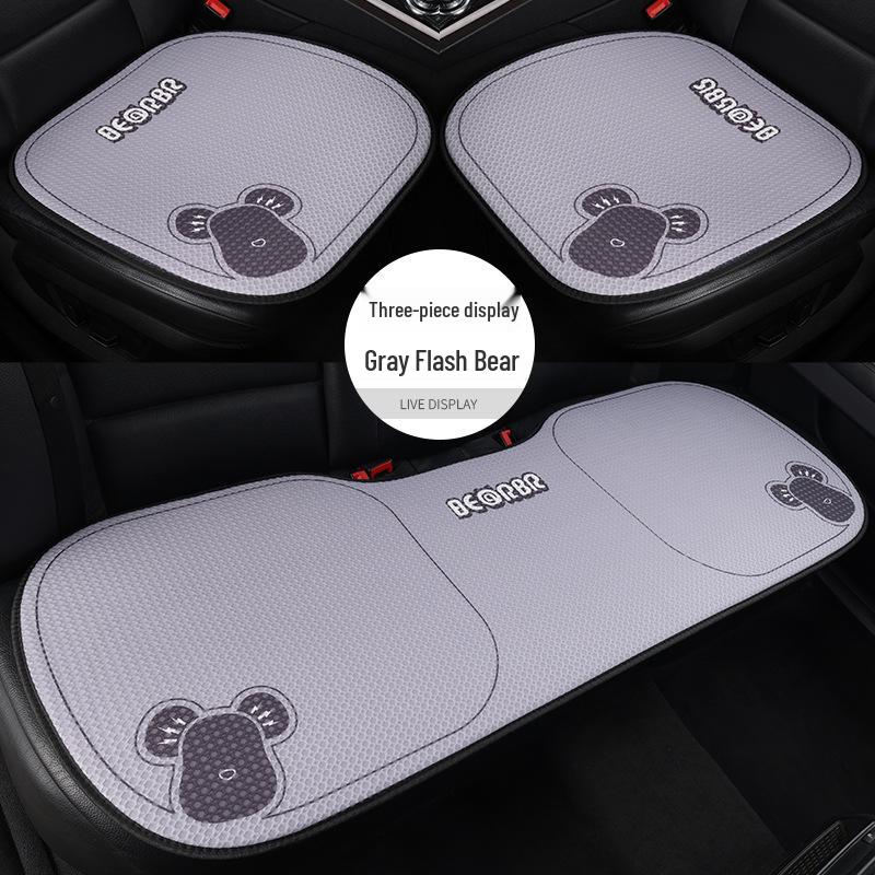 Universal Cartoon Linen Car Seat Cushion - Warm, Stylish, Four Seasons Comfort