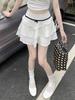 High-Waisted Slimming Ballet-Style Mini Skirt For Women Summer Sweet A-Line Skirts With Dots Print Bow