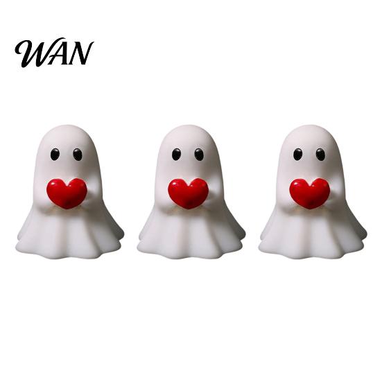 Halloween Tabletop Figurines 3Pcs Mini Ghost for Decorations, Resin Middle Finger And Miniature Ornaments Crafts Heart Tiered Trays Shelves