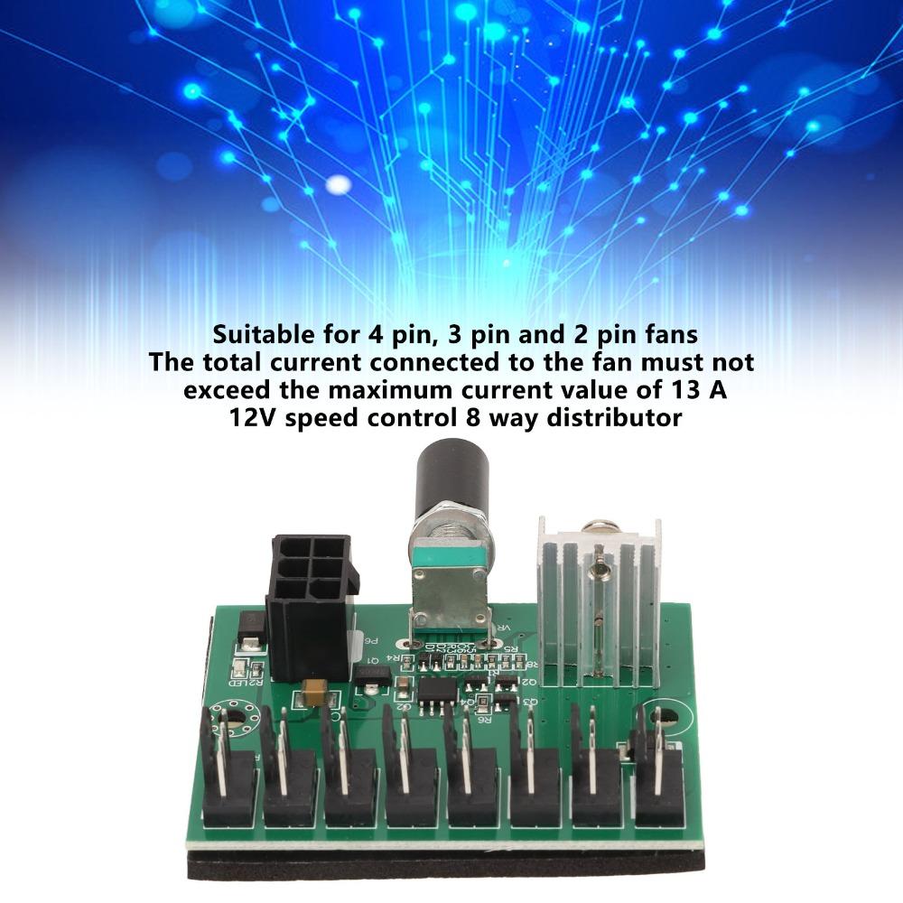 6Pin Power Interface Fan Splitter Controller Hub DC 12V Fan Speed Controller Mining Machines