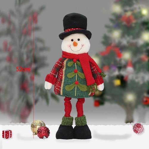 

Рождественская декоративная фигурка растянутого пожилого снеговика и плюшевой игрушки оленя