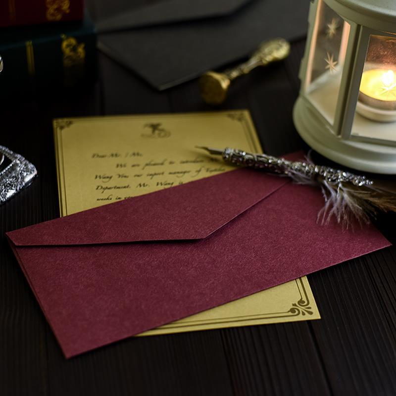 5/10pcs Western-Style Solid Color Blank Paper Envelope Retro Business5Envelope Fire Paint Invitation Hand Account Envelope