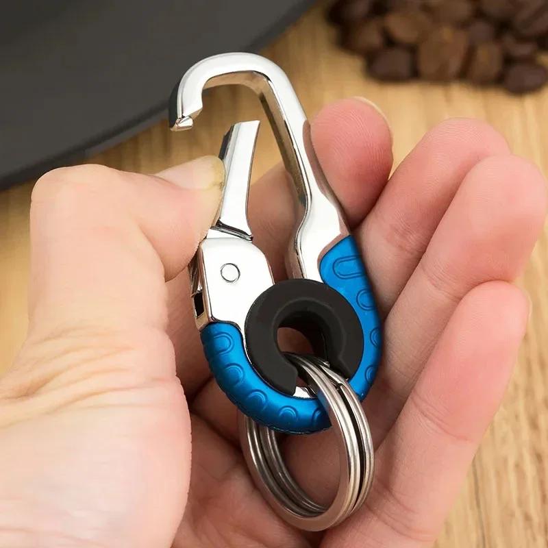 Carabiner Durable Snap Hook Key Ring Car Fashion Metal Keychain for Men with Waist Hanging Buckle for Business Gift Accessory
