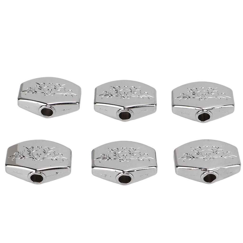 6Pcs Guitar Tuning Peg Tuners Button Machine Head Replacement Buttons Knob Metal Carved Big Square