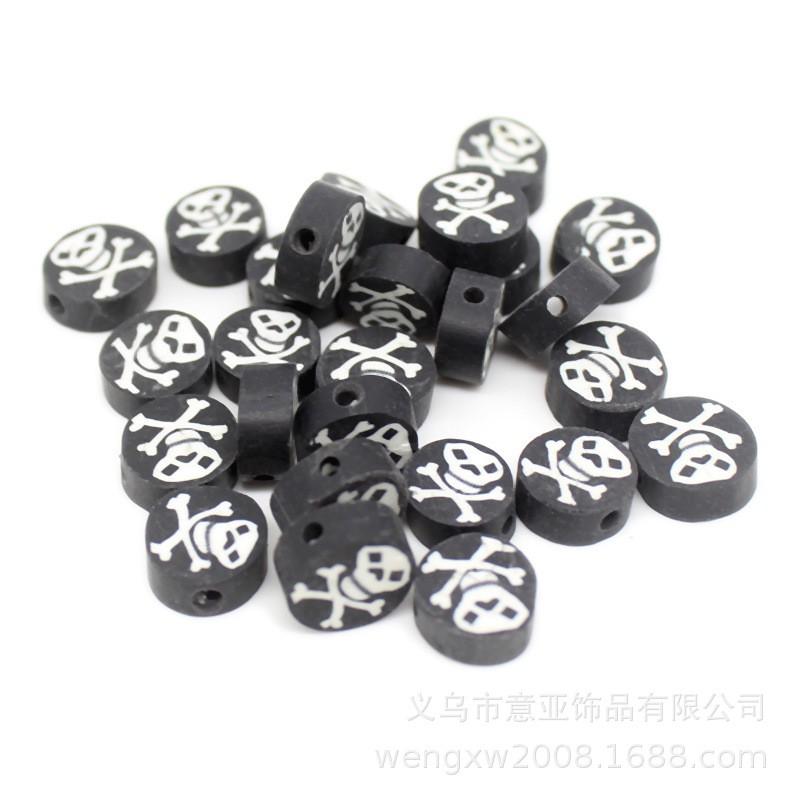 Halloween Polymer Clay Beads Spooky Skull Pumpkin Ghost Spacer DIY Jewelry Making 10mm 1000pcs