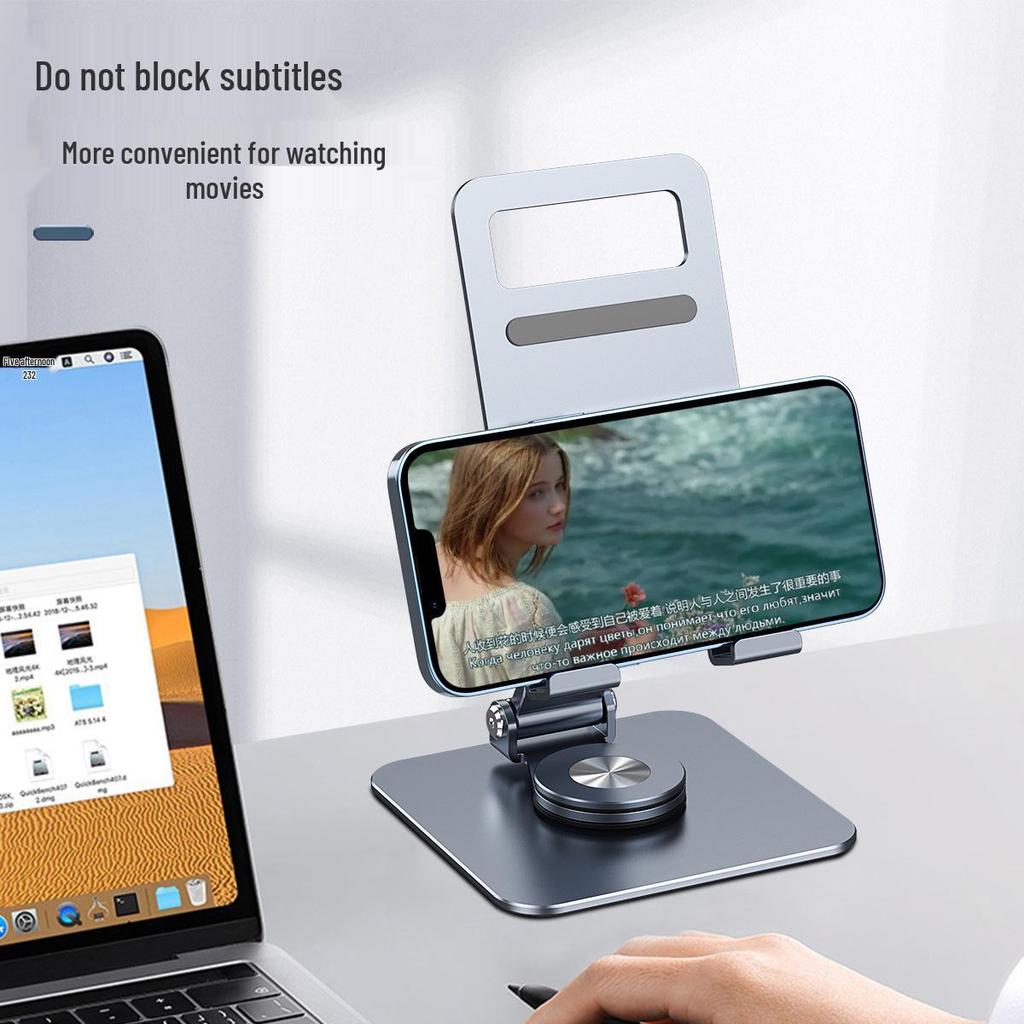Rotating Desktop Tablet & Phone Stand: Multifunctional, Foldable, Portable Holder