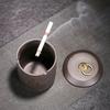 Straight Cylindrical Ceramic Purple Clay Ashtray for Men Creative Office Personalized Living Room Chinese Style Home Decor