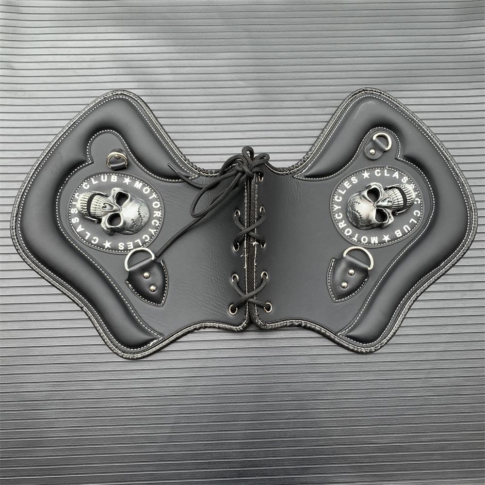 Motorcycle Universal Heat Saddle Shield Deflectors PU Leather Black For Harley Touring Softail Sportster Kawasaki Yamaha Honda
