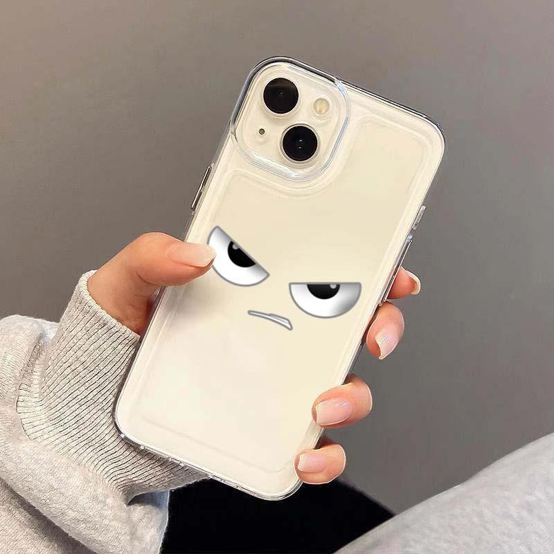 Questioning Expression phone case For IPhone 16 PRO 15 14 13 12 11 Promax 16E 7 8 X XR 8plus Personality Transparent Soft Shell