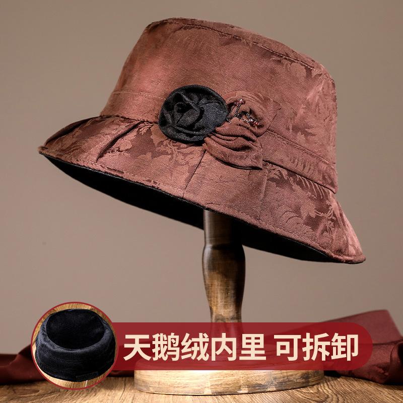 

Осенне-зимняя шляпа-котелок для среднего возраста, съемная внутренняя часть из пряжи «ароматное облако», зимняя женская шляпа, теплая и бархатная, модная шляпа-ведро single hat