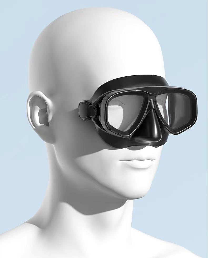 Waterproof Tempered Glass Double Lens CE Certified Spearfishing Freediving Snorkeling Mask M/L Size