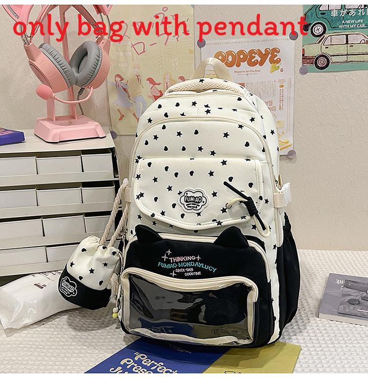 

Japanese Girls Backpack With Nylon Material And Large Capacity For School Use чёрный