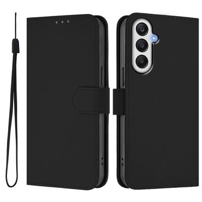 For Samsung Galaxy A34 5G Case Solid Color Wallet Leather Phone Cover with Strap