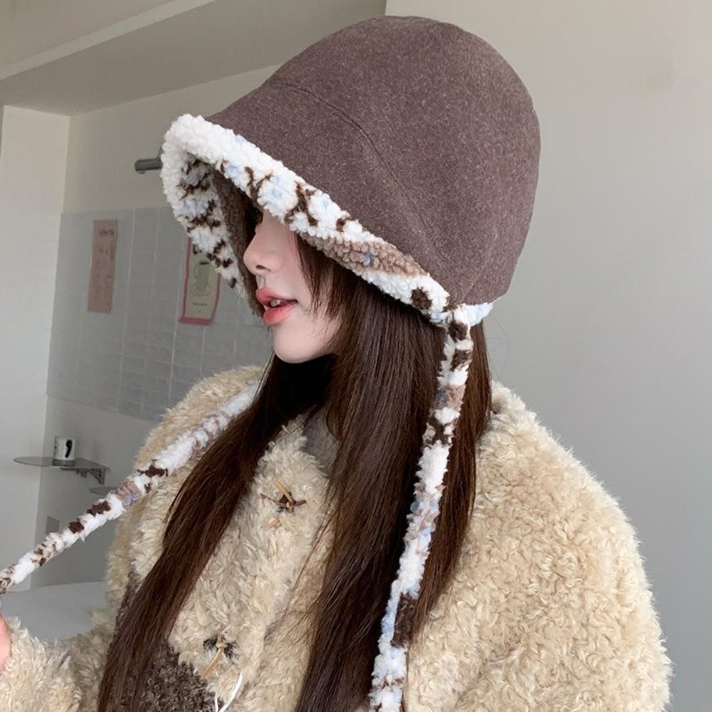 Keep warm Knitted Plush Hat Double-sided Women's Lei Feng Hat Fashion Trapper Hats  Daily Wear