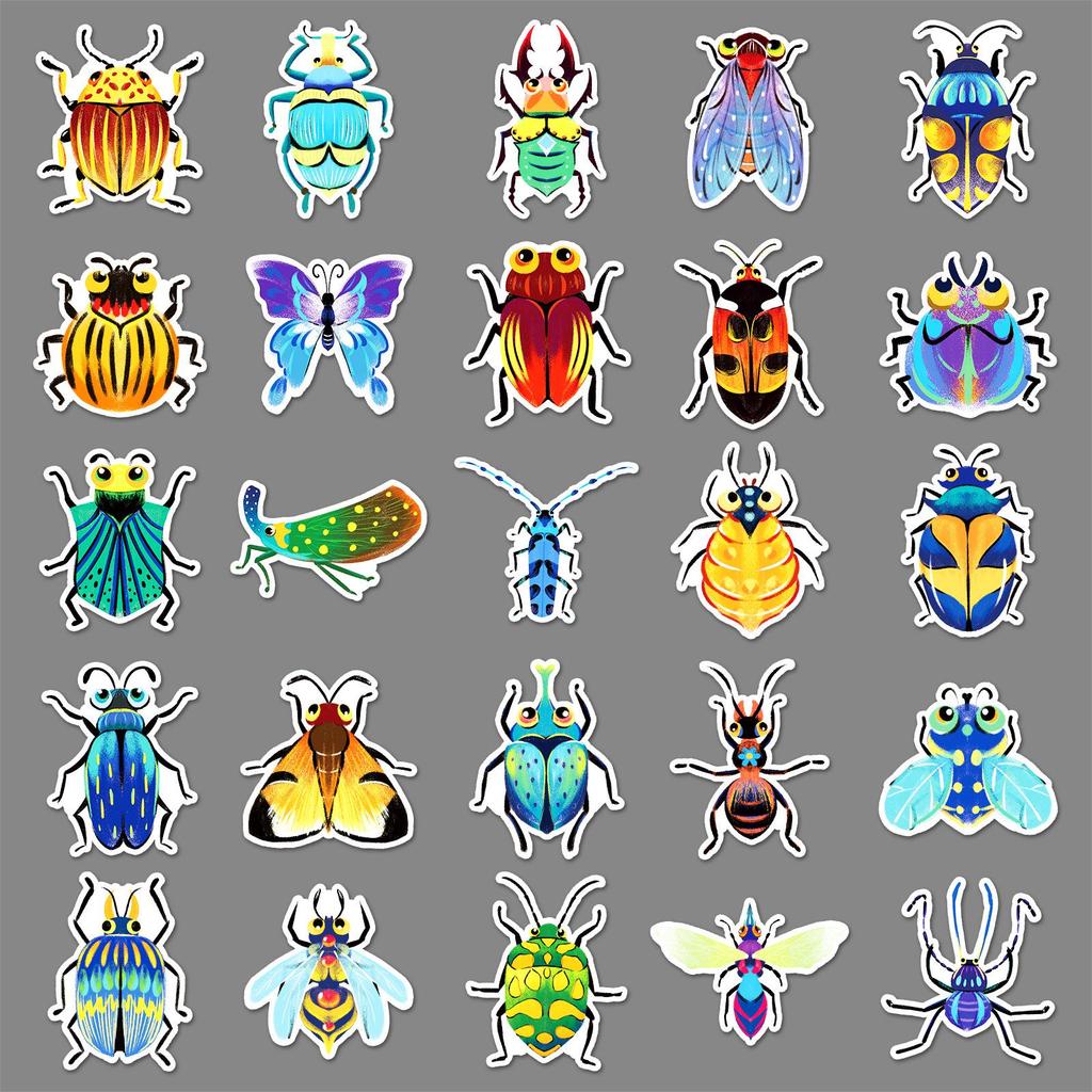 51 Colorful Cartoon Insect & Animal Stickers - Creative Waterproof Decoration for Planners