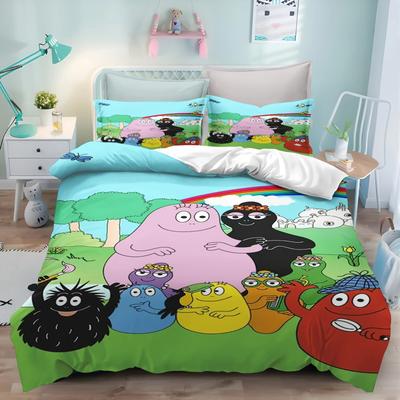 Simpatico Set Letto Rosa Barba-papa Cartone Animato, Copripiumino Set Letto Copripiumino Federa, Misura King Queen Singolo Ragazzi Ragazze Adulti