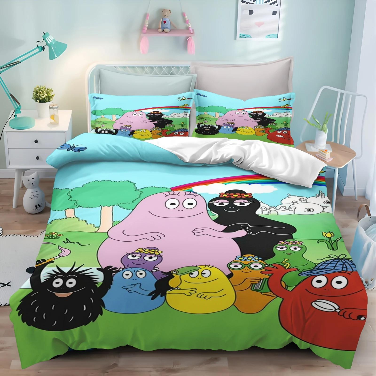 

Милый мультяшный розовый постельный комплект Барбапапа, Пододеяльник Постельный комплект Покрывало Наволочка, Размер Кинг Квин Твин для мальчиков девочек взрослых EU Single 135x200cm