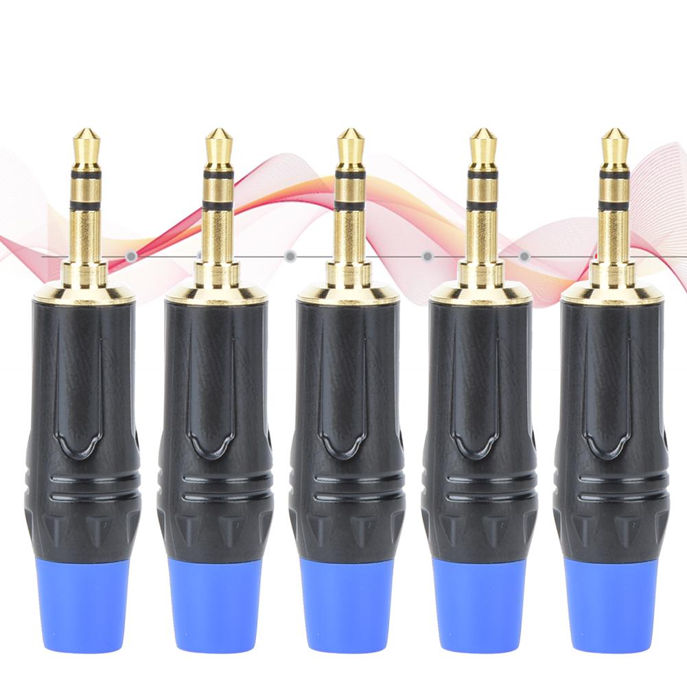 5PCS 3.5mm Jack Single Sound Track Male Audio Cable Adapter Plug DIY Stereo Connector