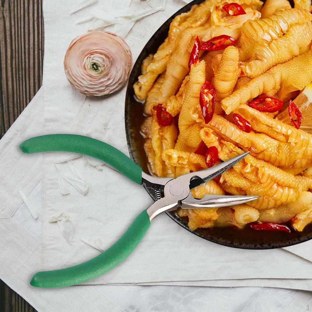 Kleště s dlouhým nosem Kuřecí nohy bez kostí s pohodlným uchopením 5palcový nástroj na odstraňování šperků Kleště na šperky pro