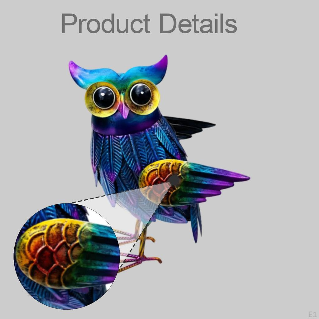 Animal Figure, Owl Statue, Easy to Use, DIY Metal Sculpture, Decoration, Sturdy Landscape Ornament,