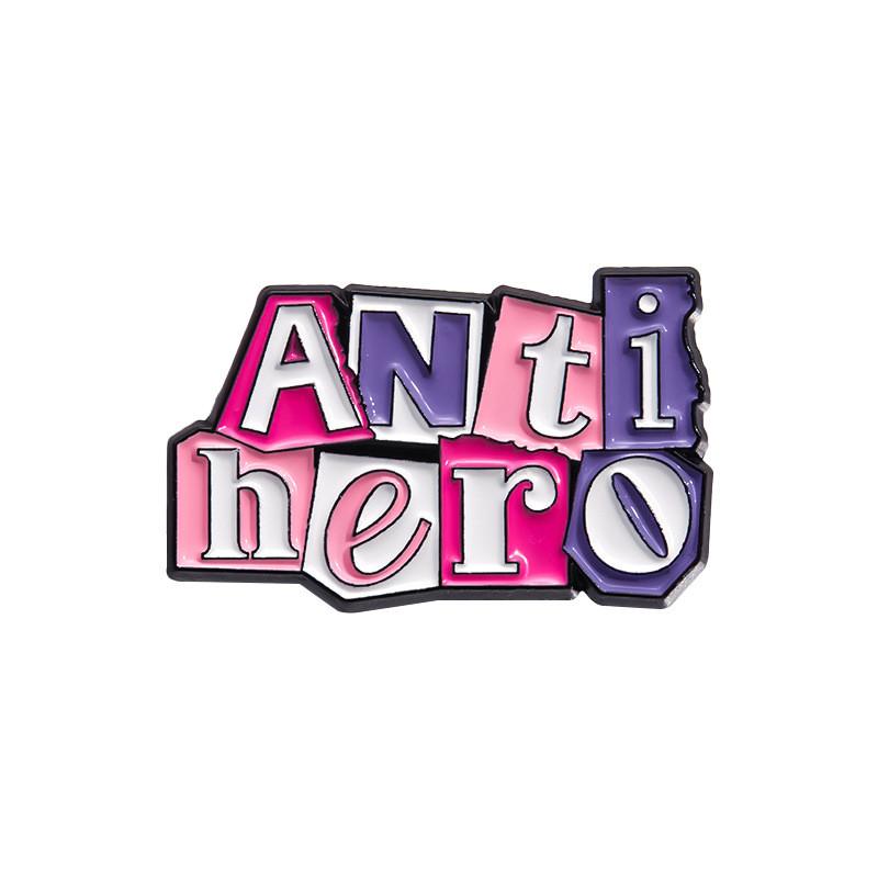 Stylish Cry Baby Pink Alloy Brooch Creative Letter Badge Unique Fashion Accessory