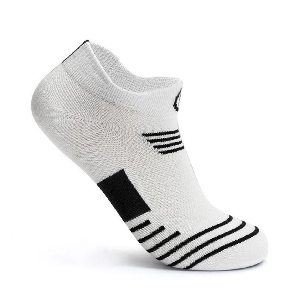 

Men Sports Cotton Sweat Absorption Outdoor Male Hosiery Basketball Socks Boat Socks Low Tube Socks white-Boat Socks