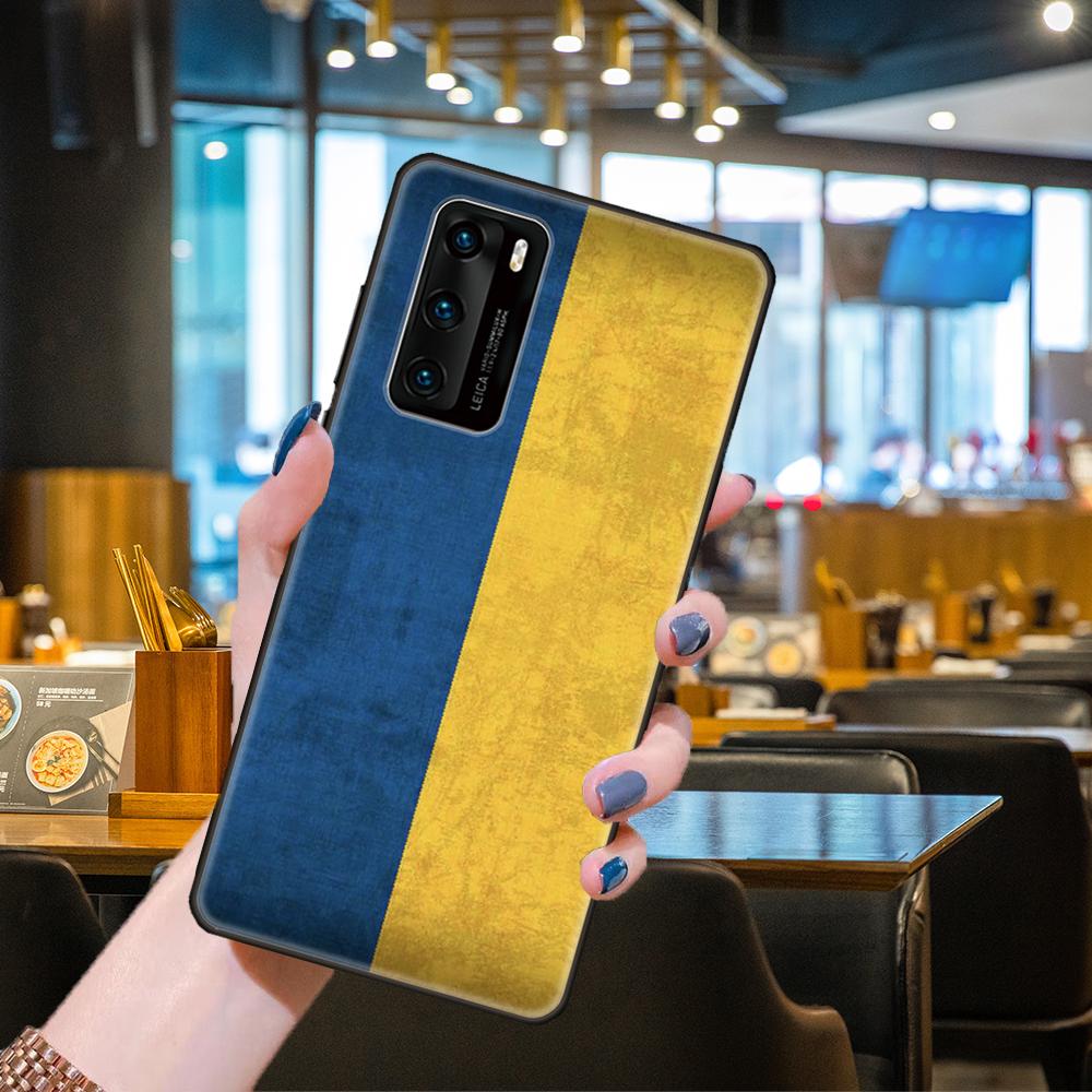 

Чохол для Huawei P40 P30 P20 P Smart Z P10 Mate 30 20 10 Lite Pro Black Cover Funda 3D Back Trend Прапор України Huawei Mate 20