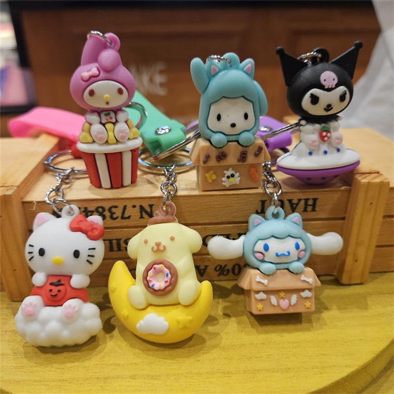 Internet-Berühmtheit Cartoon-Puppe Schlüsselanhänger Taschenanhänger Studentenanhänger Niedlicher PVC-Schlüsselanhänger Paar Auto Schmuck