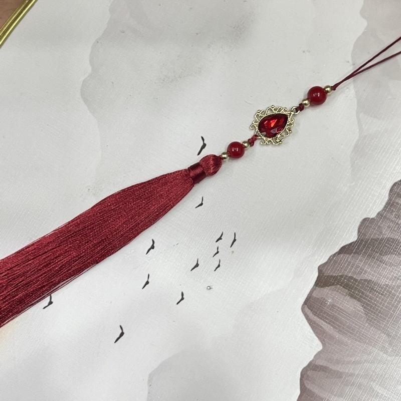 Vintage Chinese Hanfu Pendant Traditional Tassels Waterdrop Waist Pendant Fashionable Jewelry Decor for Celebrations