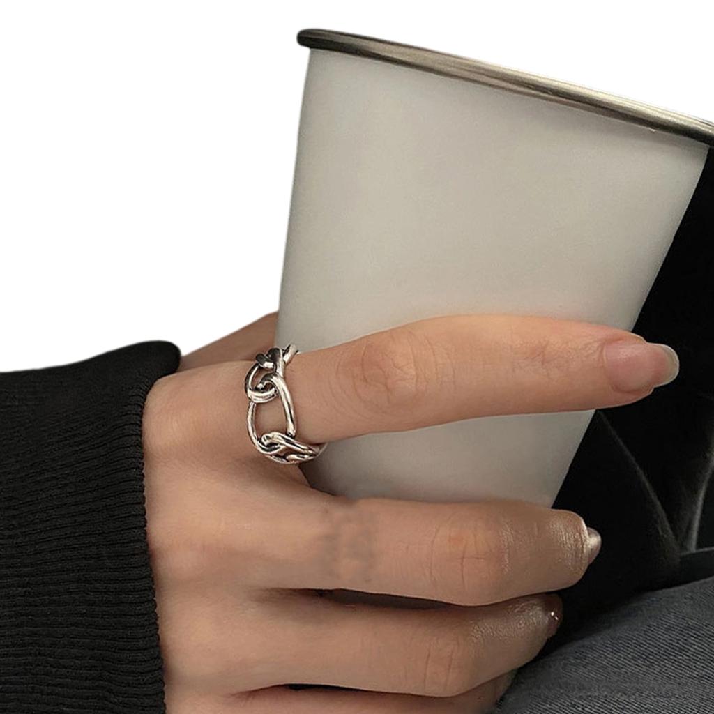 Unique Open Designs Irregular Line Ring Adjustable Copper for Comfortable Finger Wear Women Jewelry Fashion Accessory