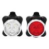 650mA USB wiederaufladbare LED Fahrrad vorne Schwanz Sicherheitswarnleuchte (RotWeiß Set)