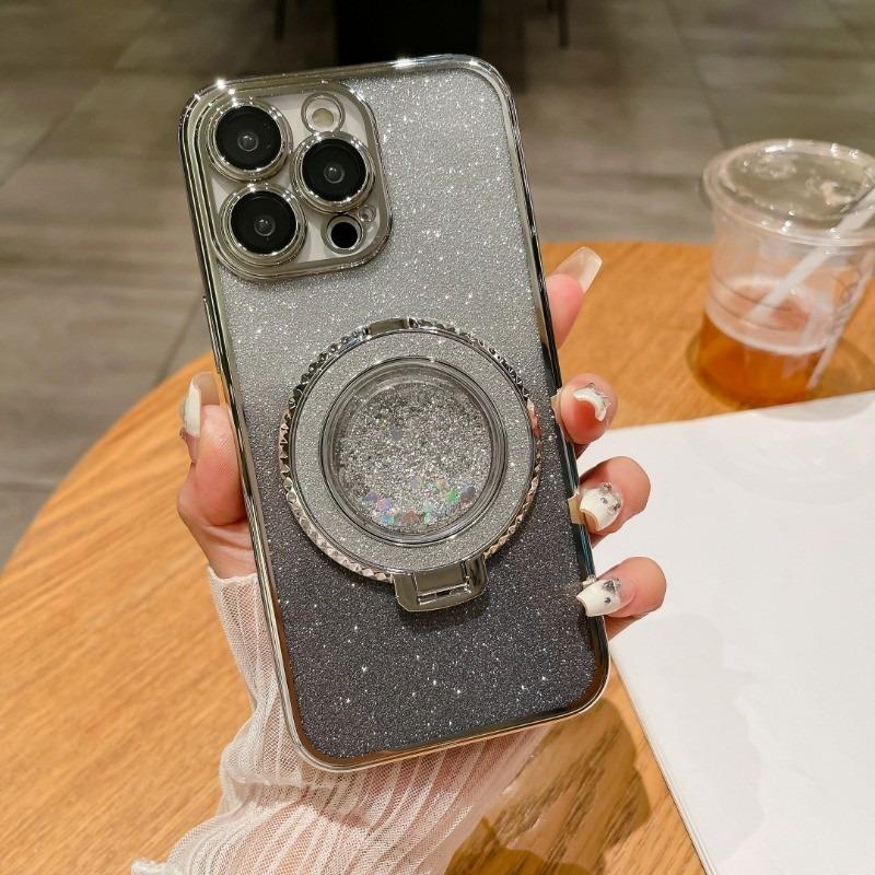 Pentru Realme 7 6i 5 5s 5i 5 Pro C11 C3 XT X2 Q5 Q3 Q3i 5G 4G Carcasă Telefon Bling Nisip Mișcător Suport Stand Placare Capac Moale