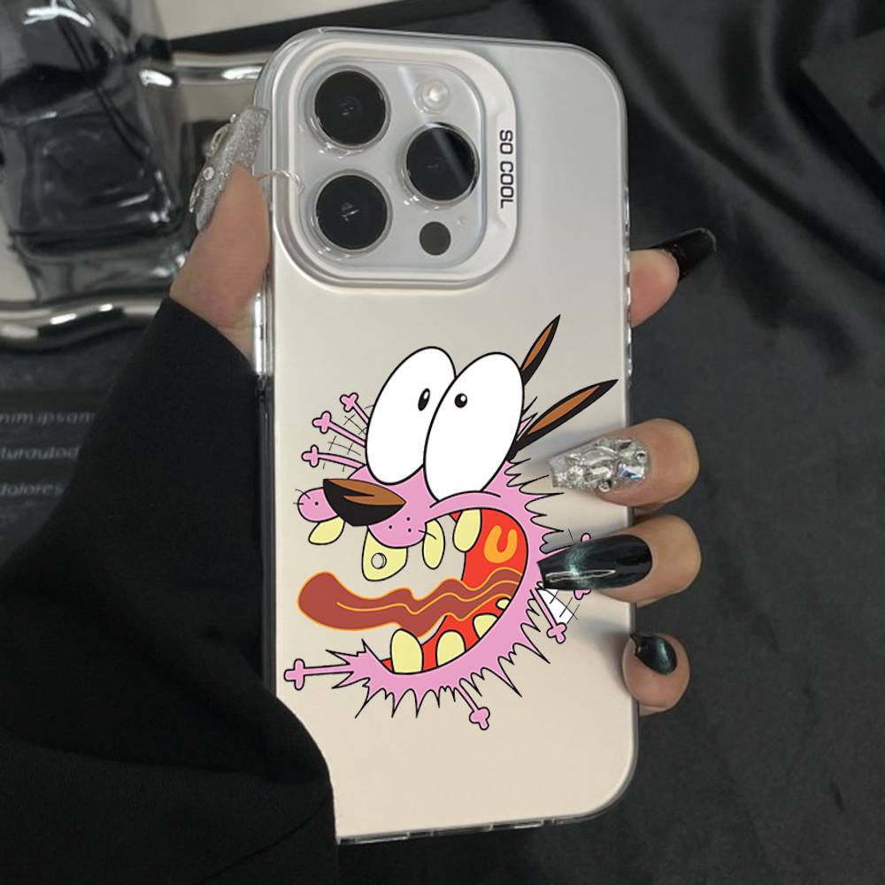 

Dog Court The C-Cowardly Phone Case For iPhone 16,15,14,13,12,11,Pro,Max,Plus,Mini,XS,SE Anti Fall Gray White Matte Hard Bumper iPhone16pro