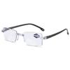 Bifocal Retro Reading Glasses for Men Women Rimless Computer Eyesglasses Anti-blue Light Plano Eyewear 0 ~ +4.0