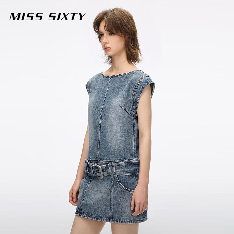 MISS SIXTY 2026 Summer Vintage Washed Denim Short Dress