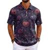 Men's Halloween Printed Short Sleeve Shirt for Holiday Party Costume