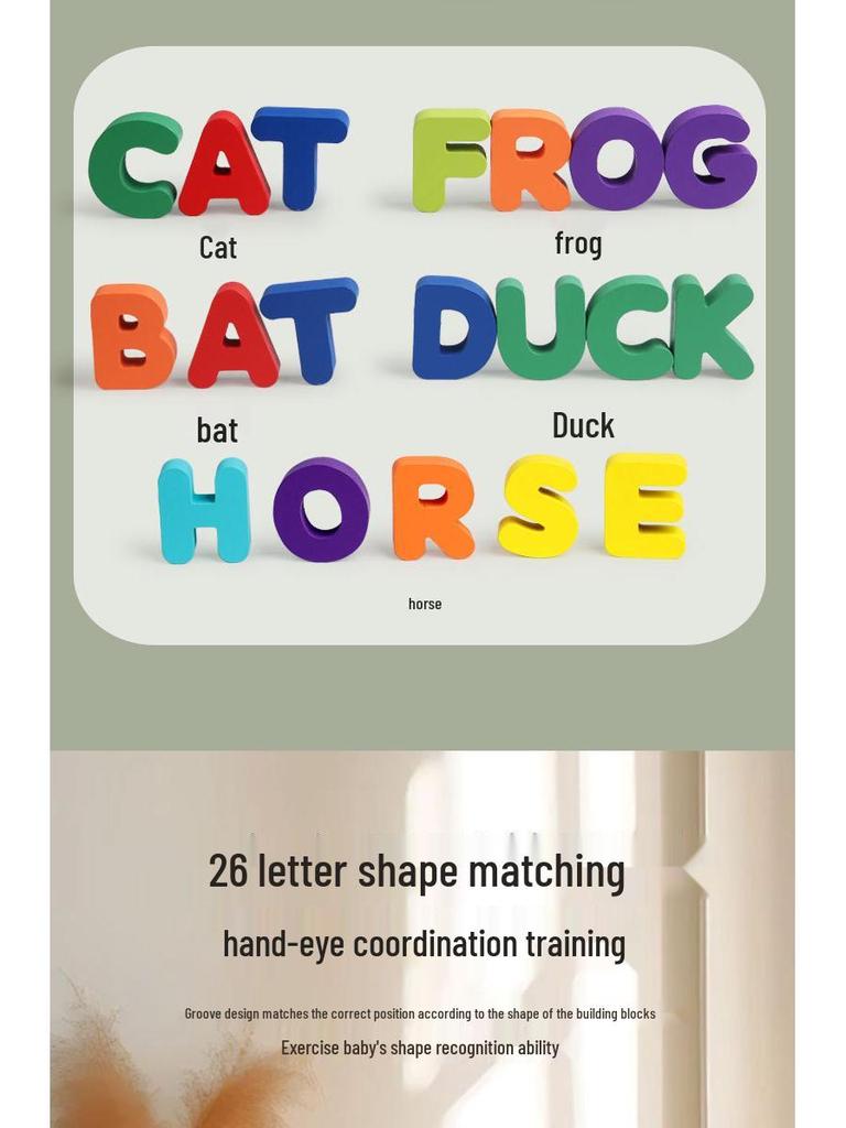 Verdicktes Holz-Buchstaben- und Zahlen-Erkennungs-Puzzle für Kinder