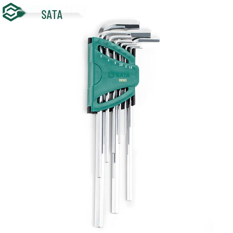 SATA 9-Piece Extra-Long Metric Hex Key Set 09103