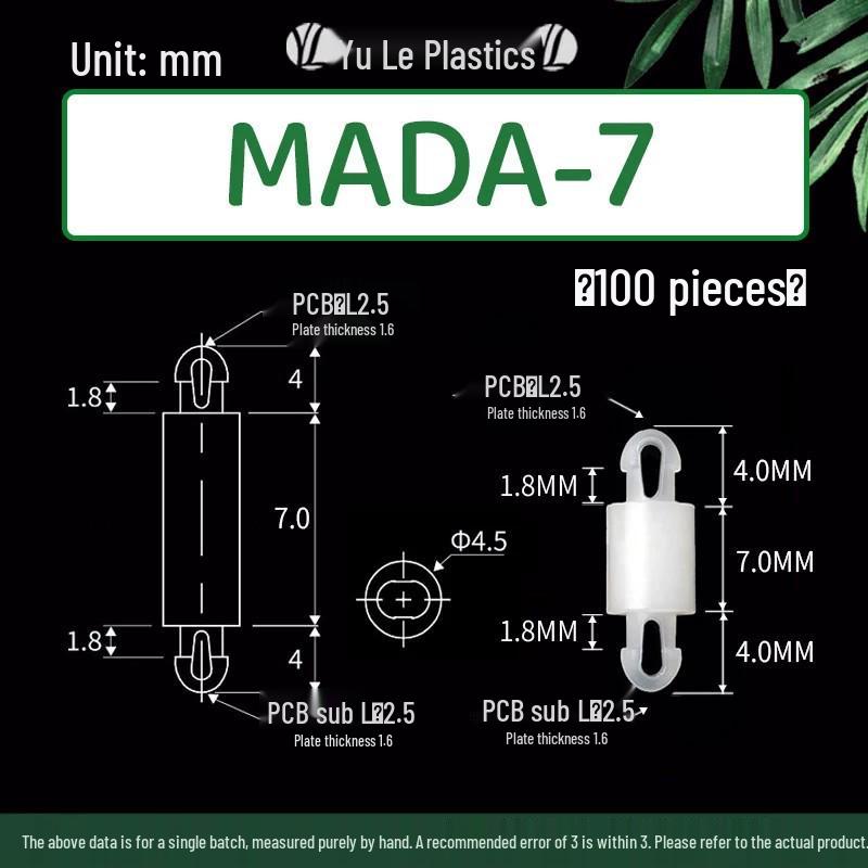 Loose or Bag - MADA-2~22 Aircraft Head Standoff M2.5 Double-Ended Stud for PCB Hole, 2.5mm Cylindrical Head
