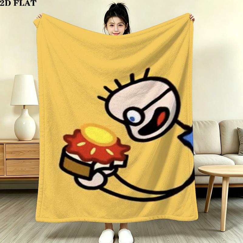 Tom Water Print Flannel Blanket, High quality Comfortable for All Seasons, Home Decor, Warmth and Comfort, Perfect for Christmas Gifts