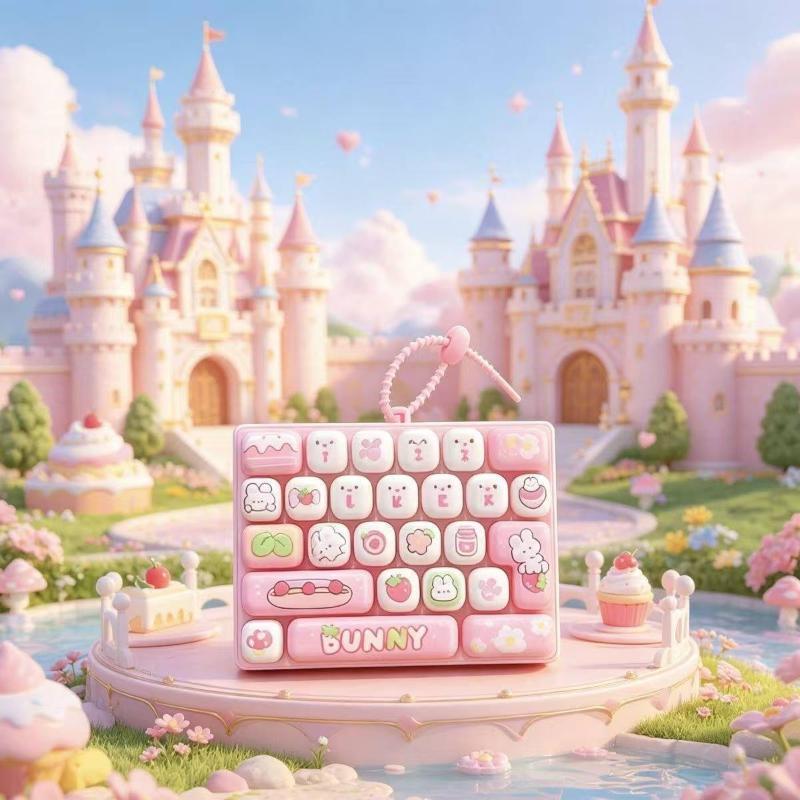 Hot Anime 26-Key Keyboard Keychain Stress Relief Fidget Toy Keyboard Button Finger Clicker Backpack Charms Christmas Gift