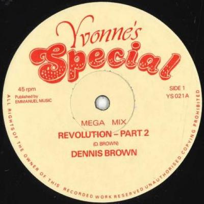 Płyta 12-calowa DENNIS BROWN - Revolution (Część 2); Wersja / Revo YS021 Yvonne's Specia 1984 UK Reggae, Ska & Dub